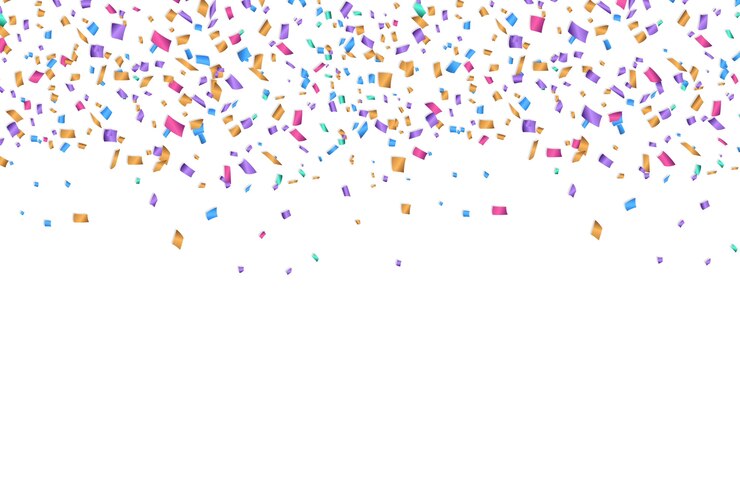 PSD realistische confetti grens geïsoleerd