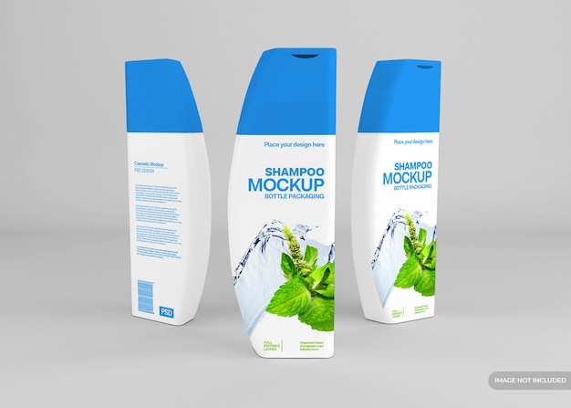 Realistische cosmetische shampoofles mockup