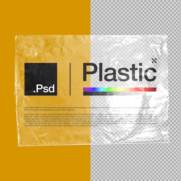 PSD realistische doorzichtige plastic mockup