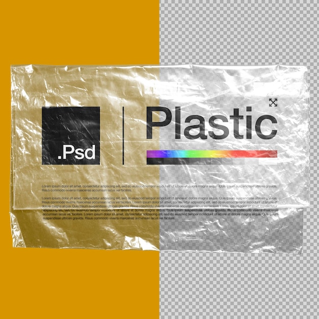 PSD realistische doorzichtige plastic mockup