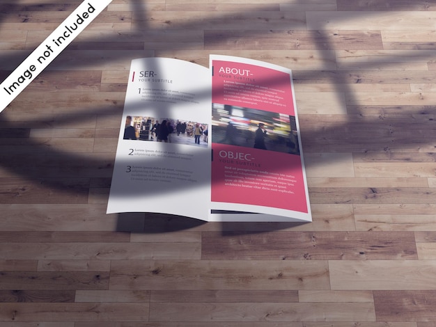 Realistische driebladige brochure Mockup V3