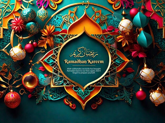 PSD realistische driedimensionale ramadan kareem illustratie