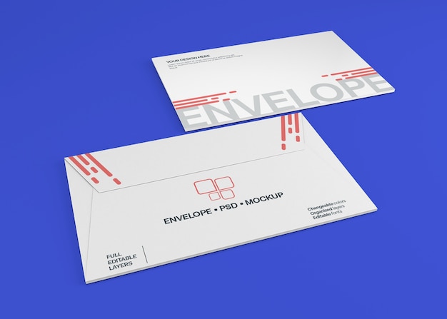 Realistische envelop mockup geïsoleerd