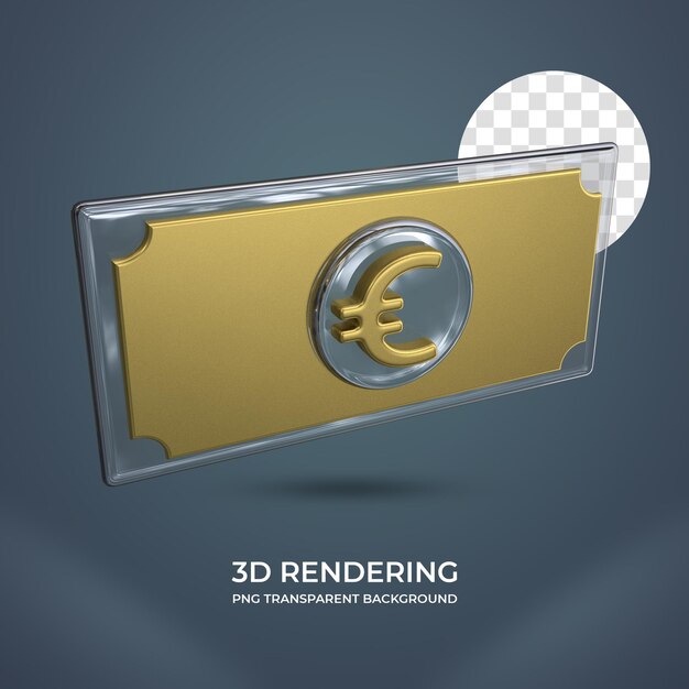 PSD realistische euro valuta 3d-rendering transparante achtergrond