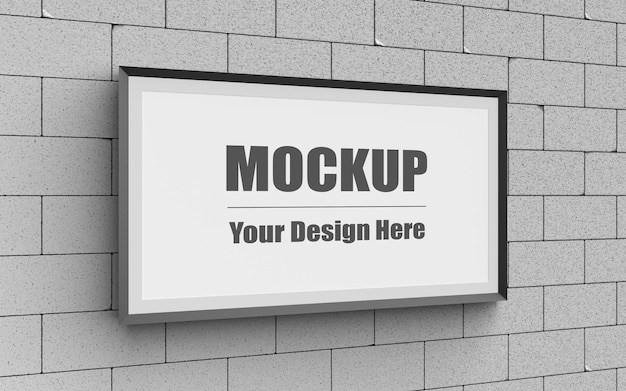 PSD realistische frame mockup 3d-rendering