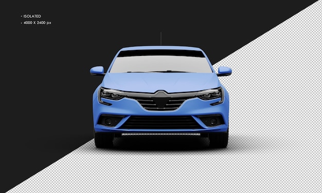 Realistische geïsoleerde realistische matte blauwe sport luxe elegante stadsauto van voren