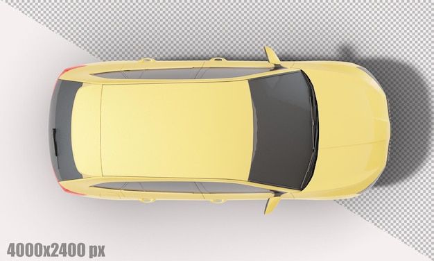 Realistische gele suv-auto in 3d render