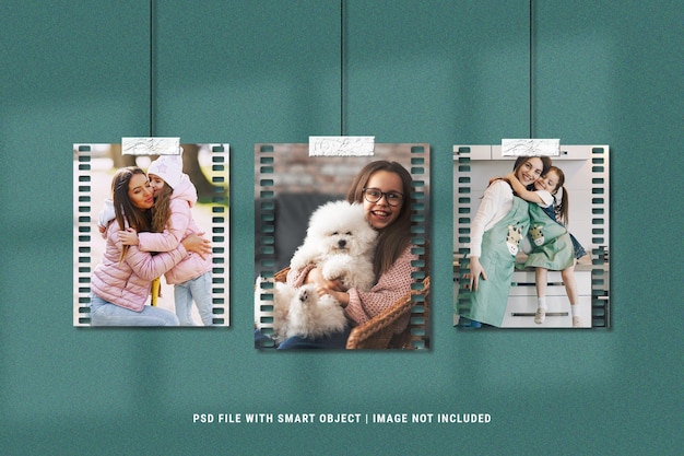 Realistische gescheurde fotolijsten set moodboard mockup premium psd