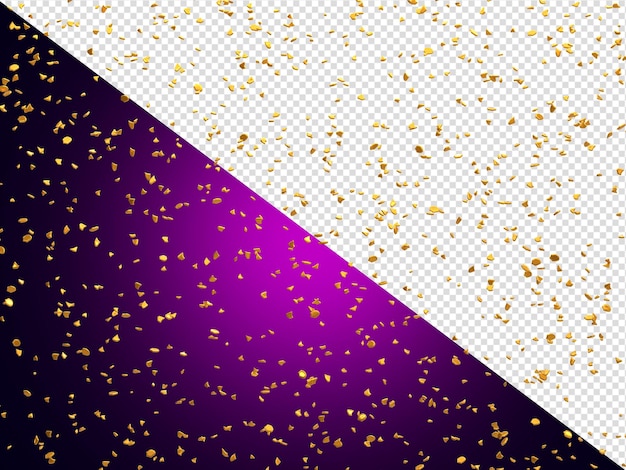 PSD realistische gouden confetti en serpentine explosie voor het festival feest lint explosie carnaval elementen of verjaardagsfeest