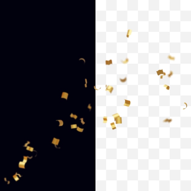 PSD realistische gouden confetti viering decoratie-element geïsoleerd