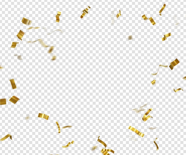 Realistische gouden feestconfetti of gouden confetti feestachtergrond