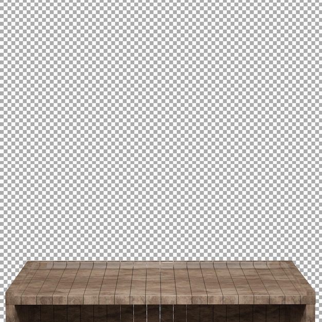 Realistische houten tafel houten bord boven vooraanzicht 3d render geïsoleerd