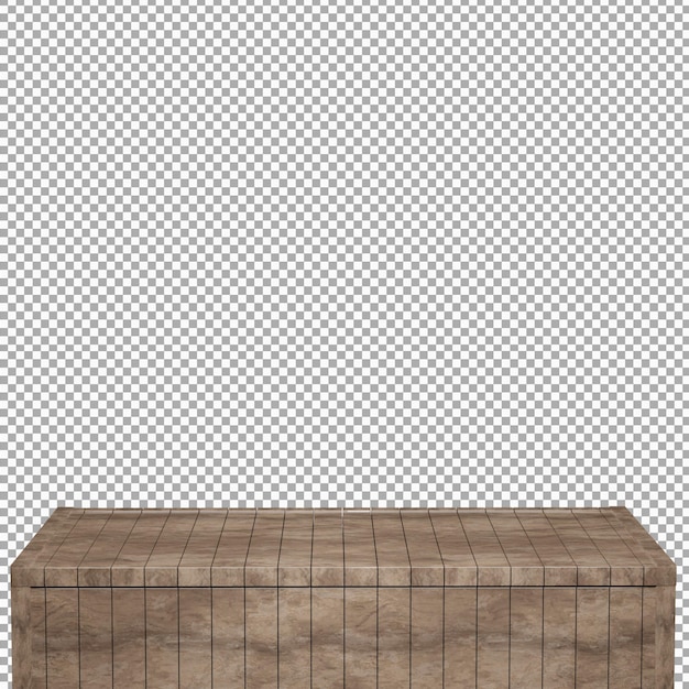 Realistische houten tafel houten bord boven vooraanzicht 3d render geïsoleerd