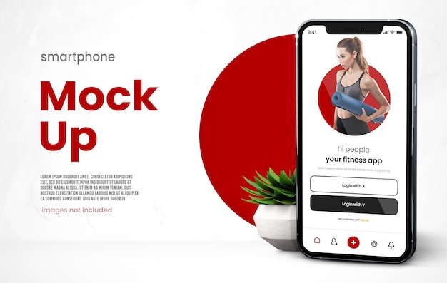 Realistische iPhone 13 op minimalistische achtergrond