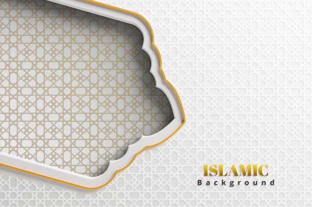 Realistische islamitische Arabische gouden ornament grens luxe achtergrond met arabesk patroon