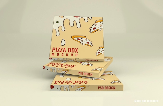 Realistische kartonnen pizzadoos pakket mockup