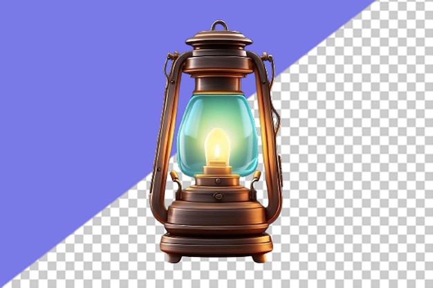Realistische kerosine een glazen lamp 3d render