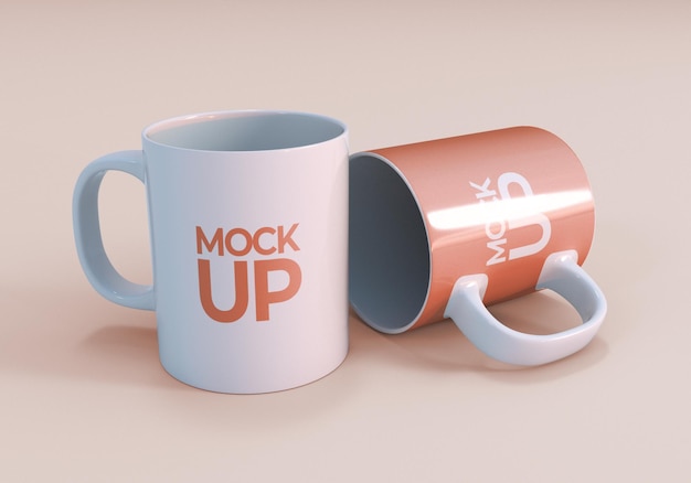 Realistische koffiemok mockup design