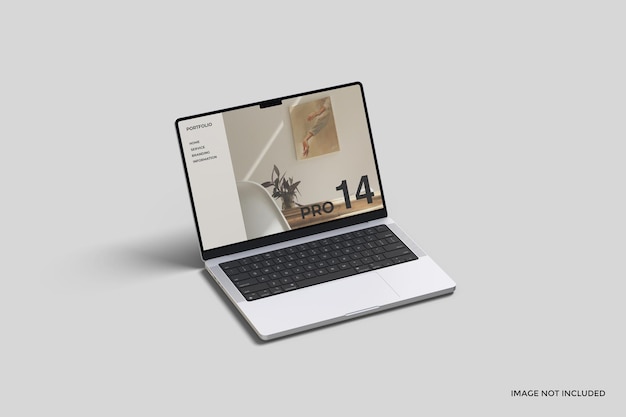 Realistische laptop pro 14 inch scherm mockup