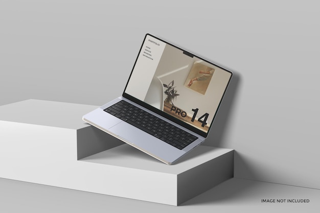 Realistische laptop pro 14 inch scherm mockup