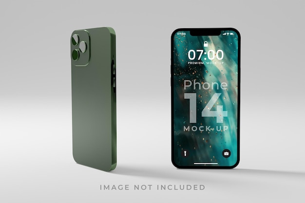 Realistische mobiele telefoon mockup ontwerp groene kleur