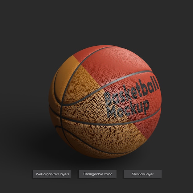 Realistische mockup van basketbalbal geïsoleerd