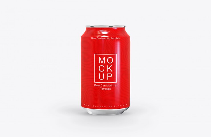 Realistische mockup van een bierblik