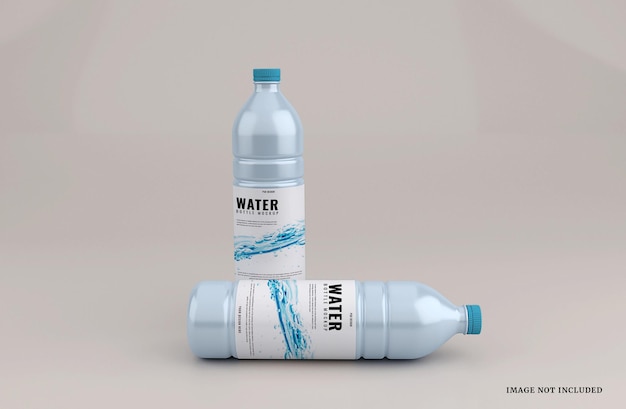 PSD realistische mockupsjabloon voor plastic waterflessen