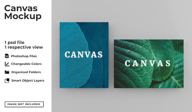 Realistische moderne canvas mockup-sjabloon