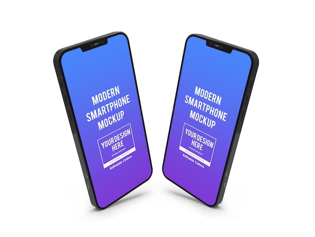 Realistische moderne smartphone mockup-sjabloon geïsoleerd