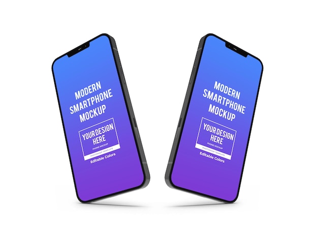 Realistische moderne smartphone mockup-sjabloon geïsoleerd