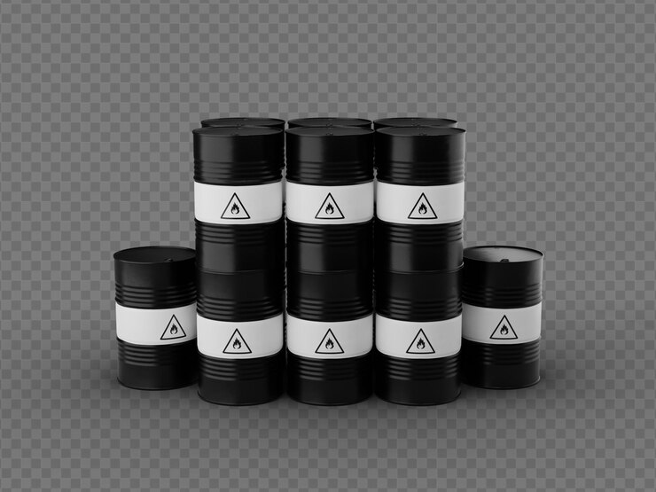 Realistische olievaten 3D-rendering