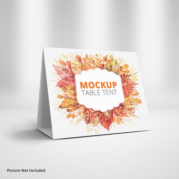 Realistische opvouwbare papieren tafeltent mockup