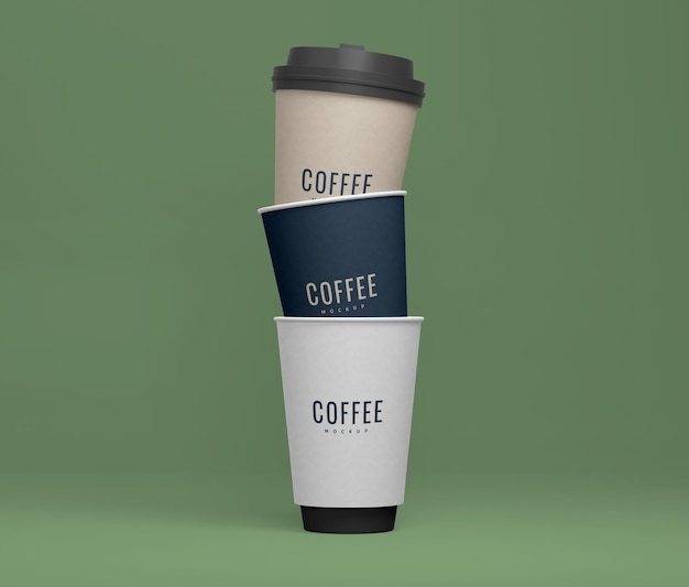 Realistische papieren koffiekop mockup