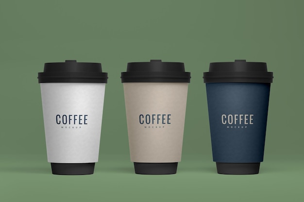 Realistische papieren koffiekop mockup