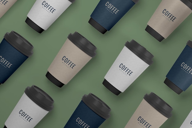 Realistische papieren koffiekop mockup