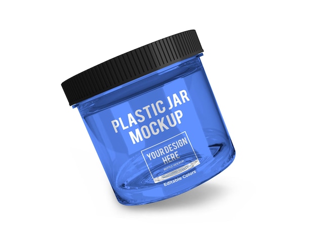 Realistische plastic pot mockup sjabloon geïsoleerd