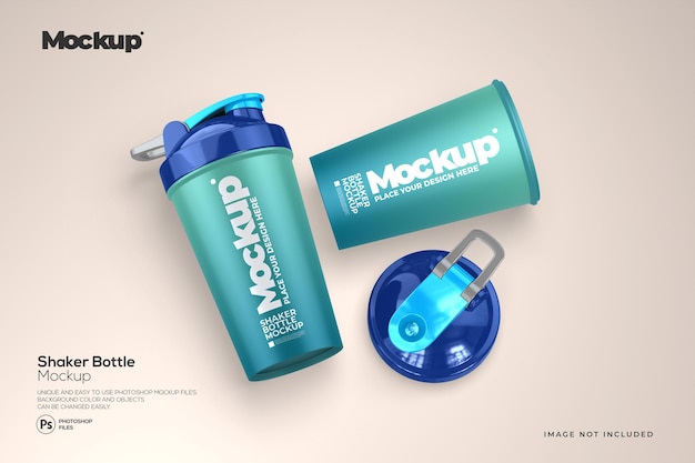 PSD realistische plastic shaker fles mockup