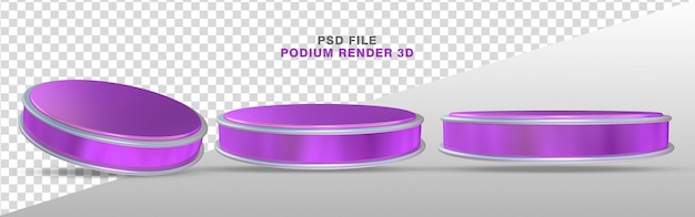 Realistische podium blauwe 3d-rendering