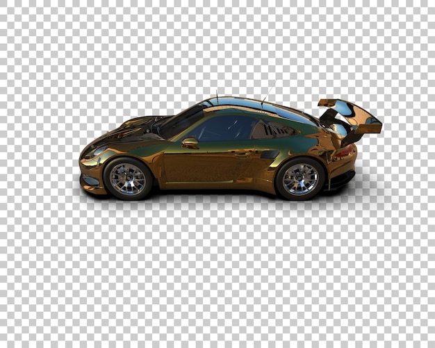 Realistische race auto geïsoleerd op de achtergrond 3d rendering illustratie
