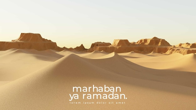 realistische ramadan woestijn midden-oosten achtergrond