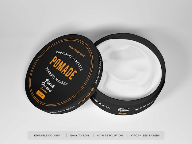 Realistische ronde doos verpakking mockup