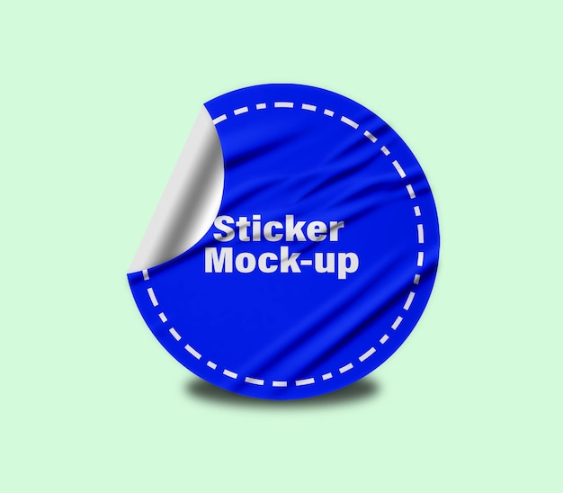 Realistische Ronde Peel Sticker Mockup PSD-bestand