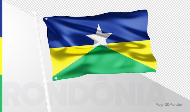 PSD realistische rondonia vlag braziliaanse staat 3d-rendering