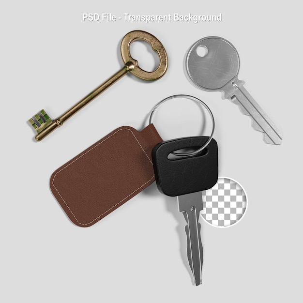 Realistische sleutelset met lederen sleutelhanger
