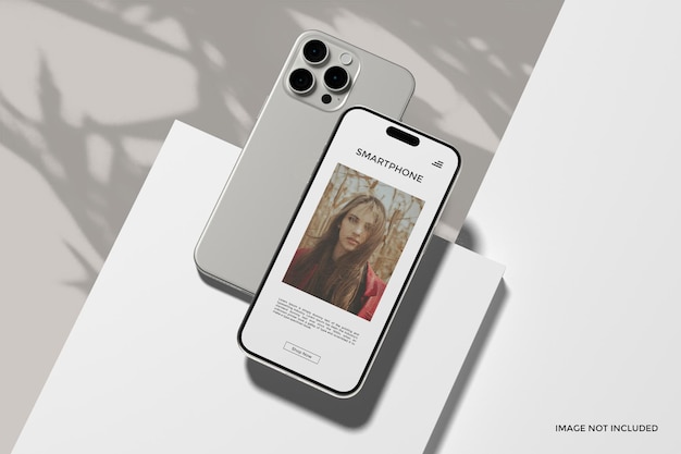 PSD realistische smartphone 15 pro max scherm mockup