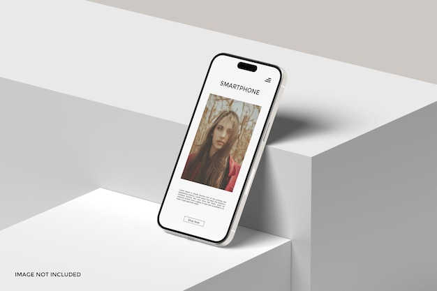 PSD realistische smartphone 15 pro max scherm mockup