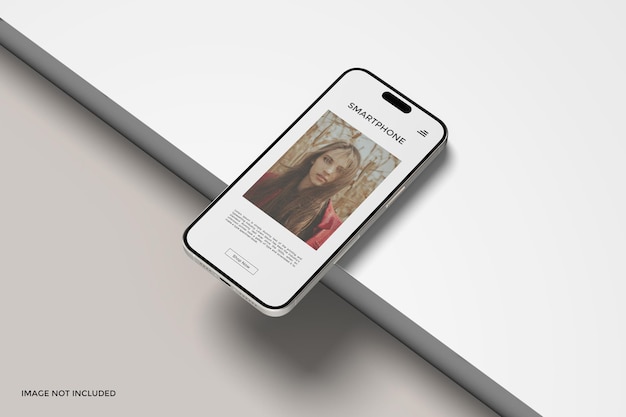 PSD realistische smartphone 15 pro max scherm mockup