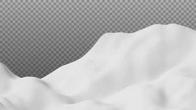 PSD realistische sneeuwscène in 3d-rendering voor landschapsconcept