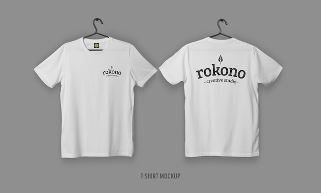 Realistische T-shirts met mockup voor gezicht en rug